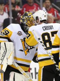 Opory Pittsburghu Marc-Andre Fleury aSidney Crosby