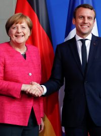 Německá kancléřka Merkelová a francouzský prezident Emanuel Macron