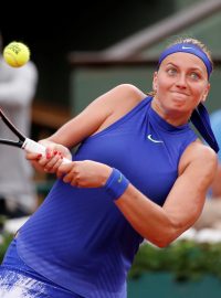 Česká tenistka Petra Kvitová při utkání prvního kola French Open.
