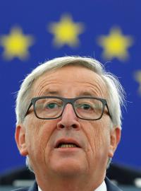 Předseda Evropské komise Jean-Claude Juncker při projevu o stavu unie ve Štrasburku v září 2017