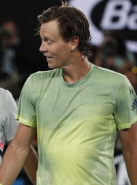 Roger Federer a Tomáš Berdych po čtvrtfinálovém zápase