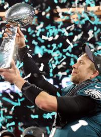 Quarterback Nick Foles, nejužitečnější hráč letošního Super Bowlu