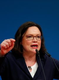 Nová předsedkyně německé SPD Andrea Nahlesová