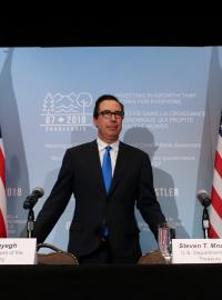 Ministr financí USA Steven Mnuchin na setkání nejvyšších finančních představitelů skupin sedmi největších ekonomik světa G7 v Kanadě.