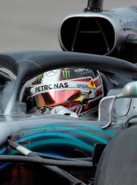 Jezdec formule 1 Lewis Hamilton v Mercedesu během Velké ceny Ruska