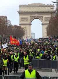 Demonstrace žlutých vest v Paříži.