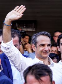 Stranický předseda konzervativní opoziční strany Nová demokracie Kyriakos Mitsotakis.