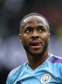 Fotbalista anglické reprezentace Raheem Sterling v dresu Manchesteru City