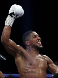 Anthony Joshua slaví triumf nad Pulevem