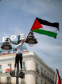 Propalestinská demonstrace v Madridu