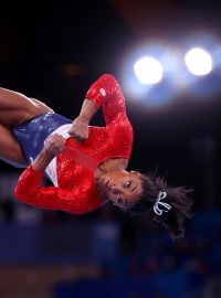 Gymnastka Simone Bilesová na tokijské olympiádě