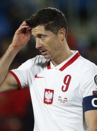 Útočník Robert Lewandowski v dresu polské reprezentace