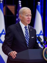 Americký prezident Joe Biden při návštěvě Izraele během probíhajícího konfliktu mezi Izraelem a Hamásem