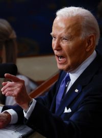 Joe Biden při svém projevu o stavu unie v americkém Kongresu