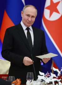 Vladimir Putin a Kim Čong-un