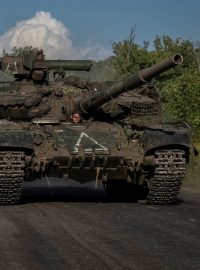 Ukrajinský tank v Kurské oblasti