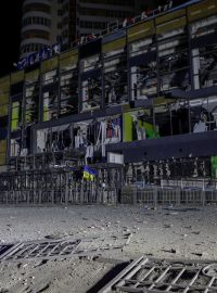 Supermarket v Charkově po ruském útoku (fotografie ze 3. listopadu)