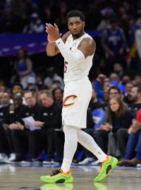 Hvězda Clevelandu Cavaliers Donovan Mitchell v zápase proti Philadelphii 76ers