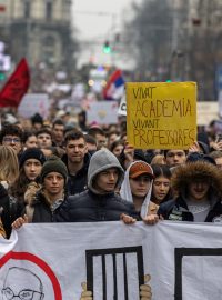 Páteční protest v Bělehradě