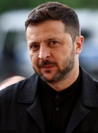 Ukrajinský prezident Volodymyr Zelenskyj v paláci Bellevue na setkání s německým prezidentem Frankem-Walterem Steinmeierem v Berlíně, 28. května 2025
