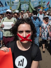 Demonstrace 1. června 2025 v Budapešti proti návrhu zákona o zahraničních financích