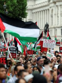Propalestinský protest v Londýně
