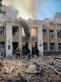 Ruská balistická střela zasáhla školu ve městě Bilhorod-Dnistrovskyj