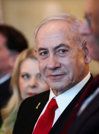 Izraelský premiér Benjamin Netanjahu na večeři pořádané americkým prezidentem Donaldem Trumpem v Bílém domě ve Washingtonu, D.C., USA, 7. července 2025