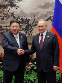 Severokorejský vůdce Kim Čong-un s ruským prezidentem Vladimirem Putinem