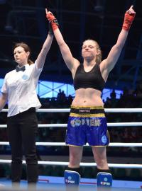 Česká kickboxerka Sandra Mašková (vpravo) na Světových hrách v Polsku.