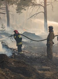 S požárem už několik dní bojují ruští hasiči, snaží se zabránit dalšímu šíření ohně