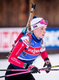 Markéta Davidová při tréninku v Le Grand-Bornand