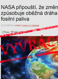 Planetu neohřívají ani neochlazují lidé svou činností, tvrdí dezinformace