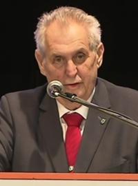 Prezdient Miloš Zeman na sjezdu ČSSD v Hradci Králové