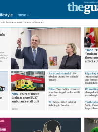 České prezidentské volby jako hlavní článek na britském serveru The Guardian.