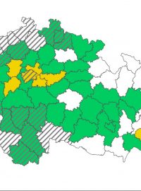 Stupně pohotovosti na mapě Česka