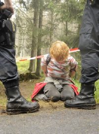 Blokáda ochránkyně přírody z Hnutí Duha