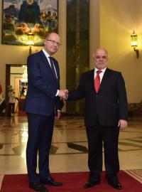 Jednání Bohuslava Sobotky v Iráku se svým iráckým protějškem Hajdarem Al-Abádím