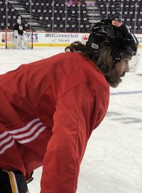 Jaromír Jágr při tréninku Calgary Flames