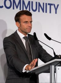 Francouzský prezident Emmanuel Macron v Praze