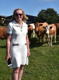 Farmářka Liz Websterová na Water Eaton v Oxfordshiru