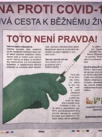 Inzerát ministerstva zdravotnictví propagující očkování proti onemocnění Covid-19