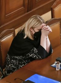 Ministryně obrany Jana Černochová (ODS) při jednání sněmovny o důvěře vládě