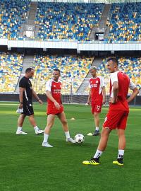 Slávističtí fotbalisté na tréninku před odvetou s Dynamem Kyjev