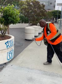 Po ulicích Los Angeles chodí úklidové čety, které odstraňují nápisy ze stěn a chodníků
