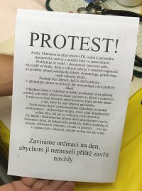 Oznam o protestu lékařů