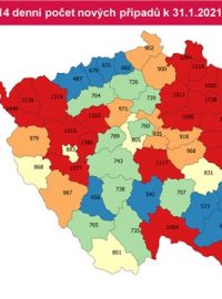 Počet nových případů za 14 dní k 31.12.2020