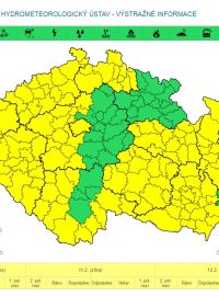 Výstraha meteorologů platí až do úterý.