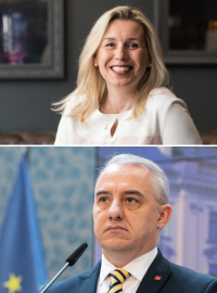 O funkci prezidenta ČR v roce 2023 bojovat devět kandidátů. Zleva: Andrej Babiš, Jaroslav Bašta, Pavel Fischer, Marek Hilšer, Danuše Nerudová, Petr Pavel, Denisa Rohanová, Josef Středula a Tomáš Zima