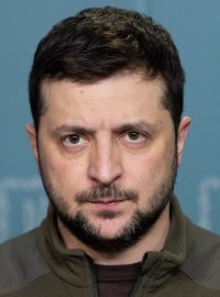 Americký ministr zahraničí Antony Blinken, ukrajinský prezident Volodymyr Zelenskyj a americký ministr obrany Lloyd Austin